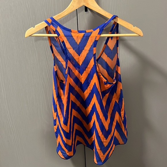 Multicoloured racer back style tank. Semi see through fabric. - Picture 2 of 3